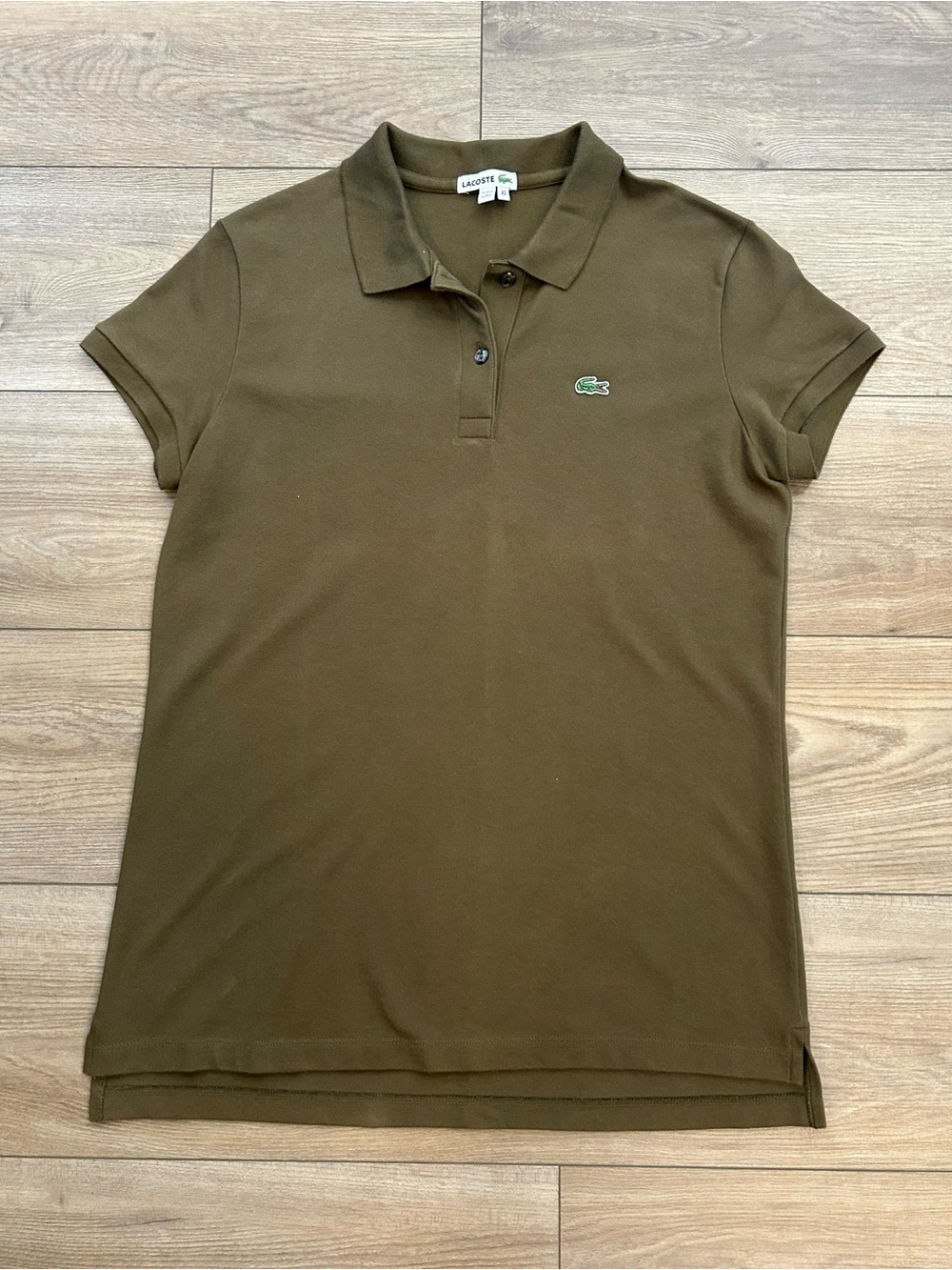 Vintage Y2K Lacoste Women’s 42 Brown Cotton Stretch Polo Peru